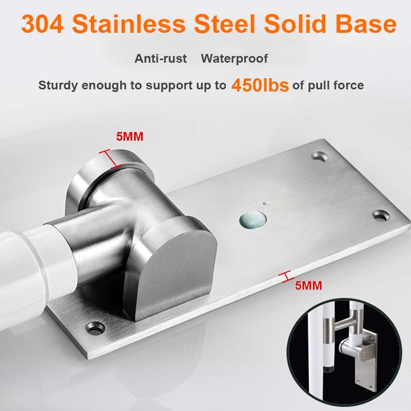 Reliancer Foldable Toilet Grab Bar 304 Stainless Steel Shower Handrails Anti Slip Bathroom Seat Support Bar Flip-Up Bathtub Grab Arm Bar Hand Grip - Image 2